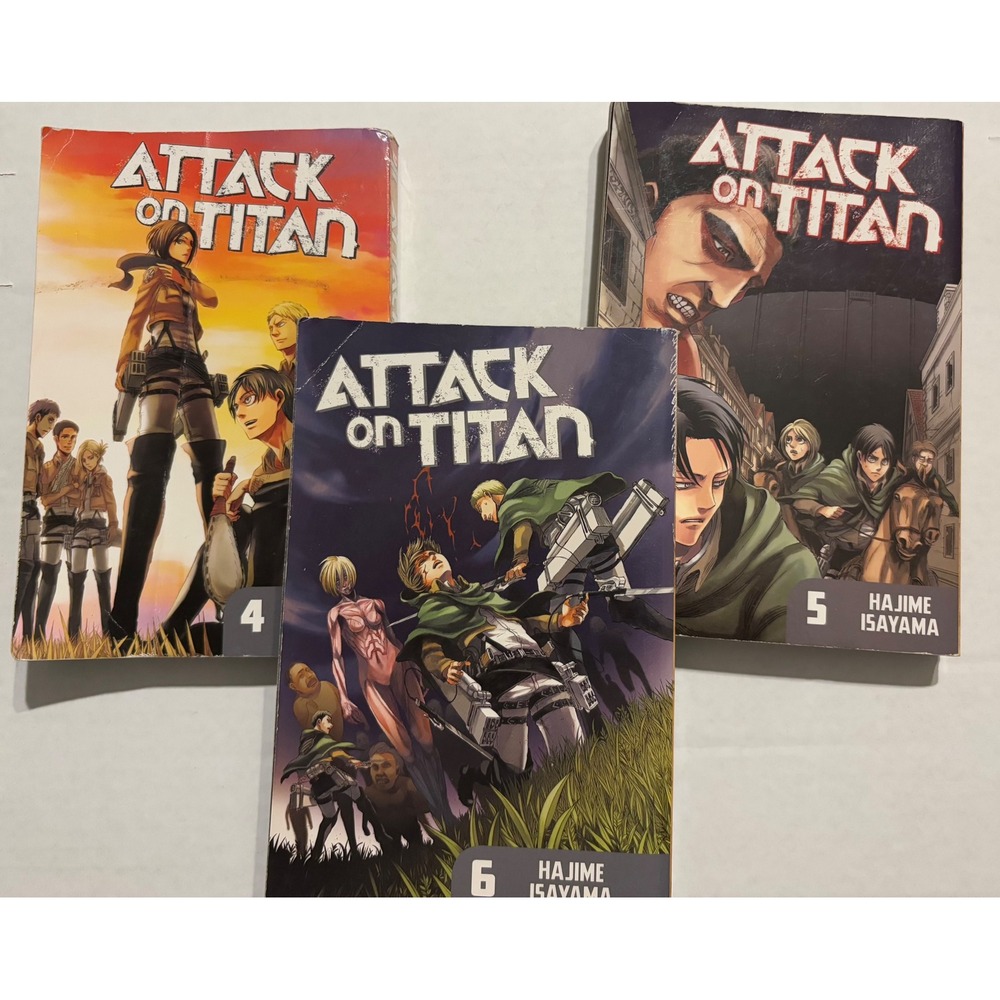 Attack on‎ Titan Manga Volumes 4 5 & 6 English Graphic Novels Anime Comic Books
